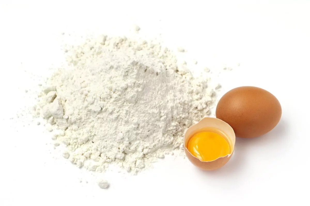 Flour and egg used for dog friendly birthday cake recipe