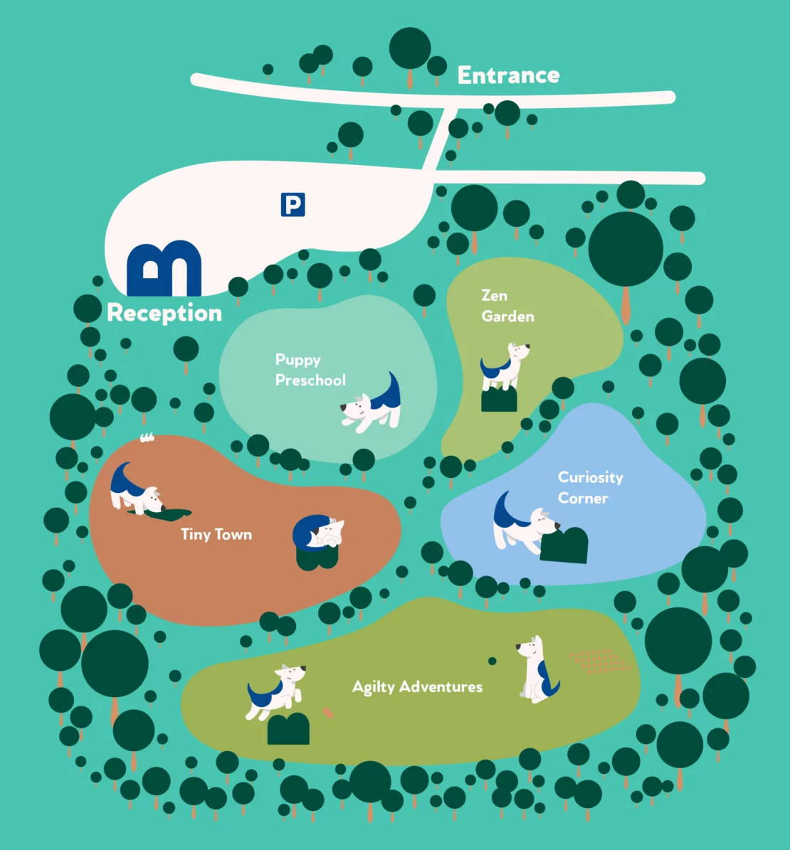 Woodcote Green doggy day care centre map